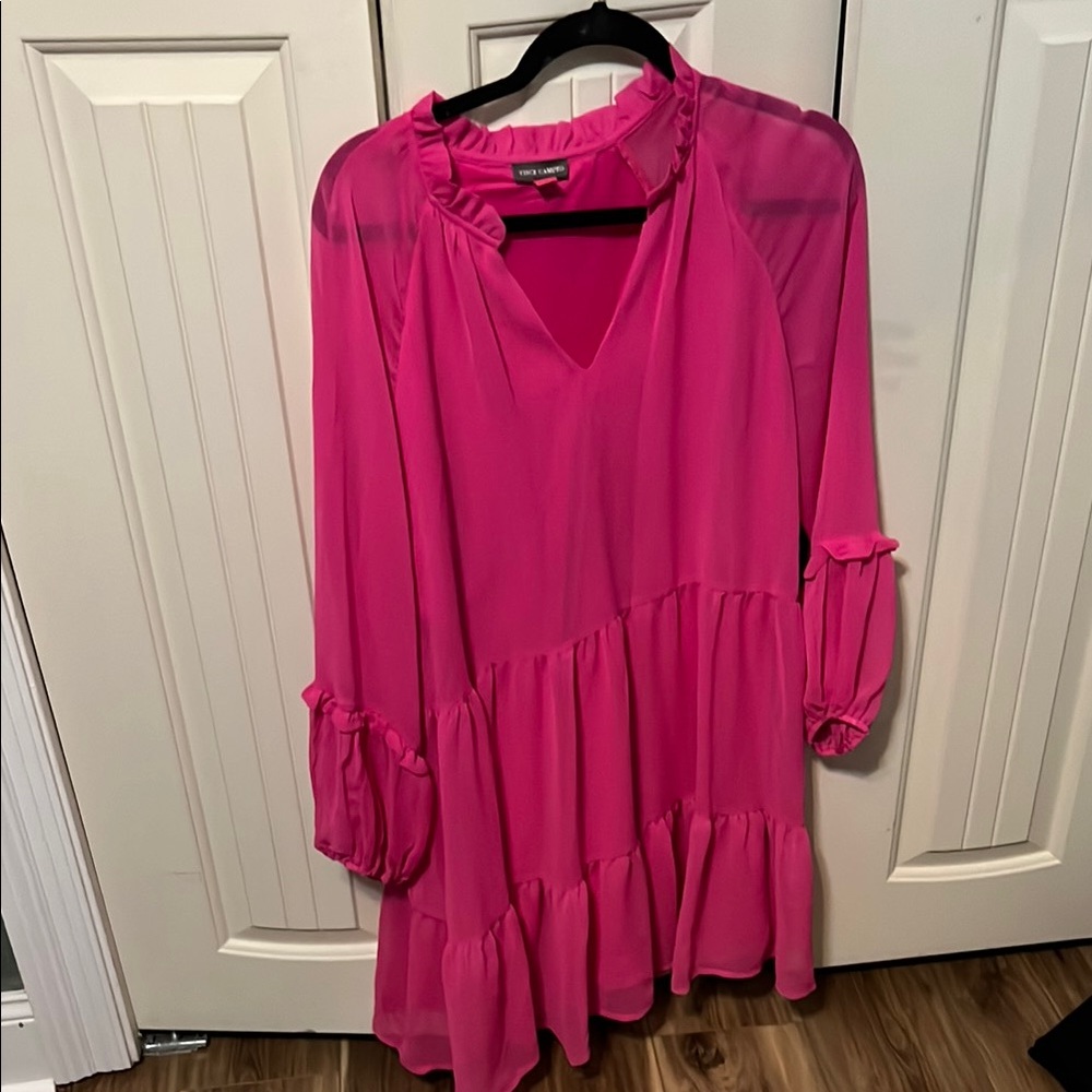 Vince Camuto Fuchsia Ruffled Dress